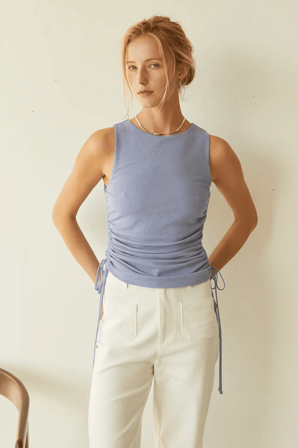 Ruched Sleeveless Top