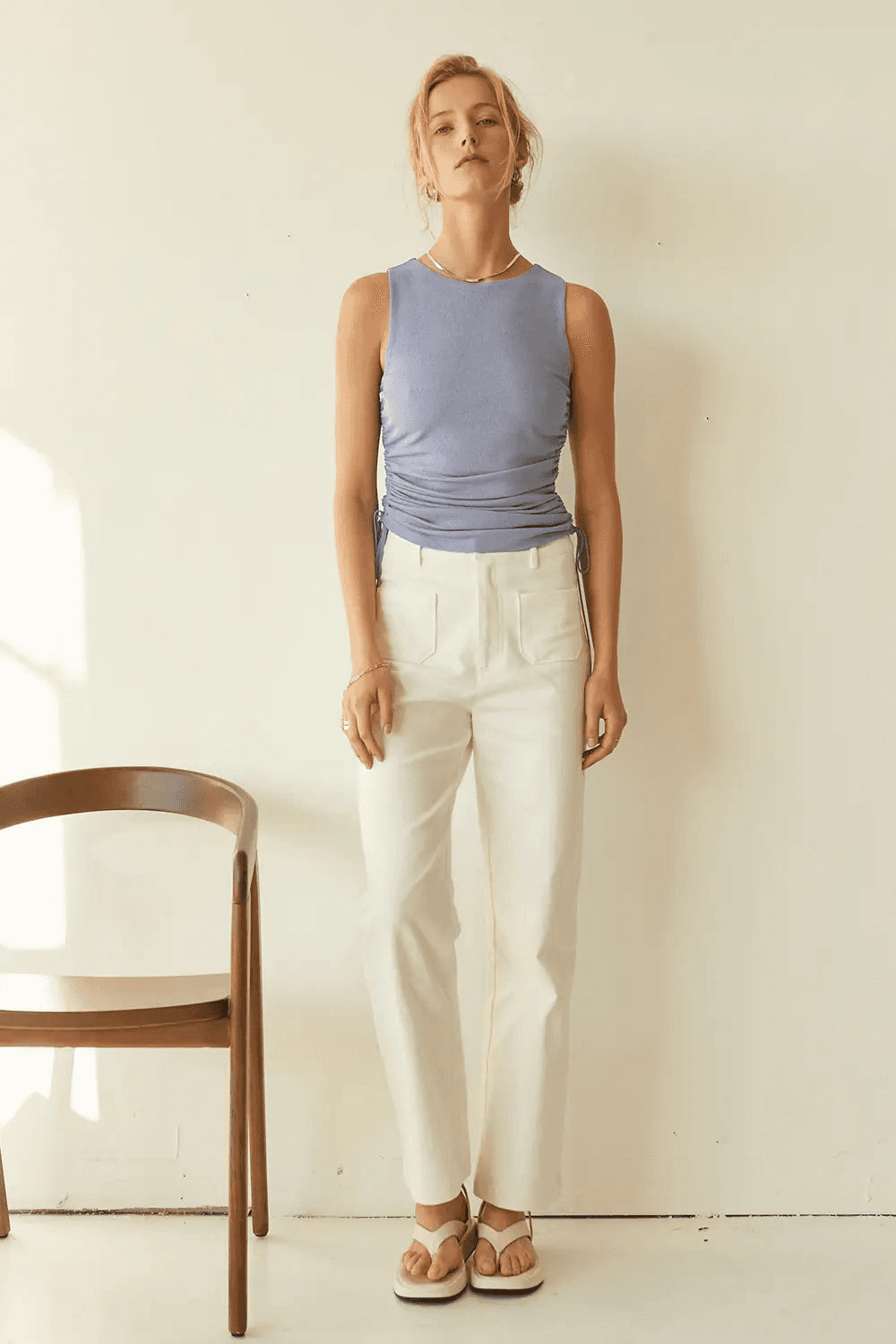 Ruched Sleeveless Top