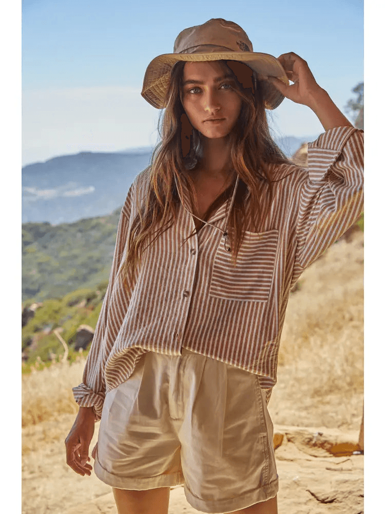 Striped Cotton Button Down