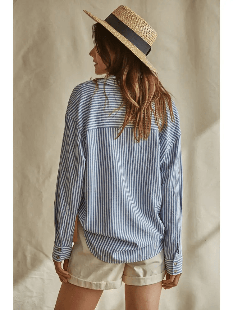 Striped Cotton Button Down